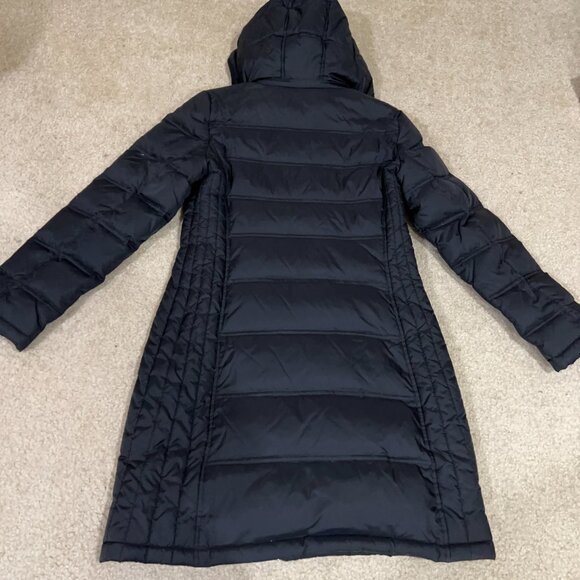 Michael Kors Black Quilted Nylon Down Fowl Fill Zip Up Det. Hood Coat Women's S - Picture 2 of 6
